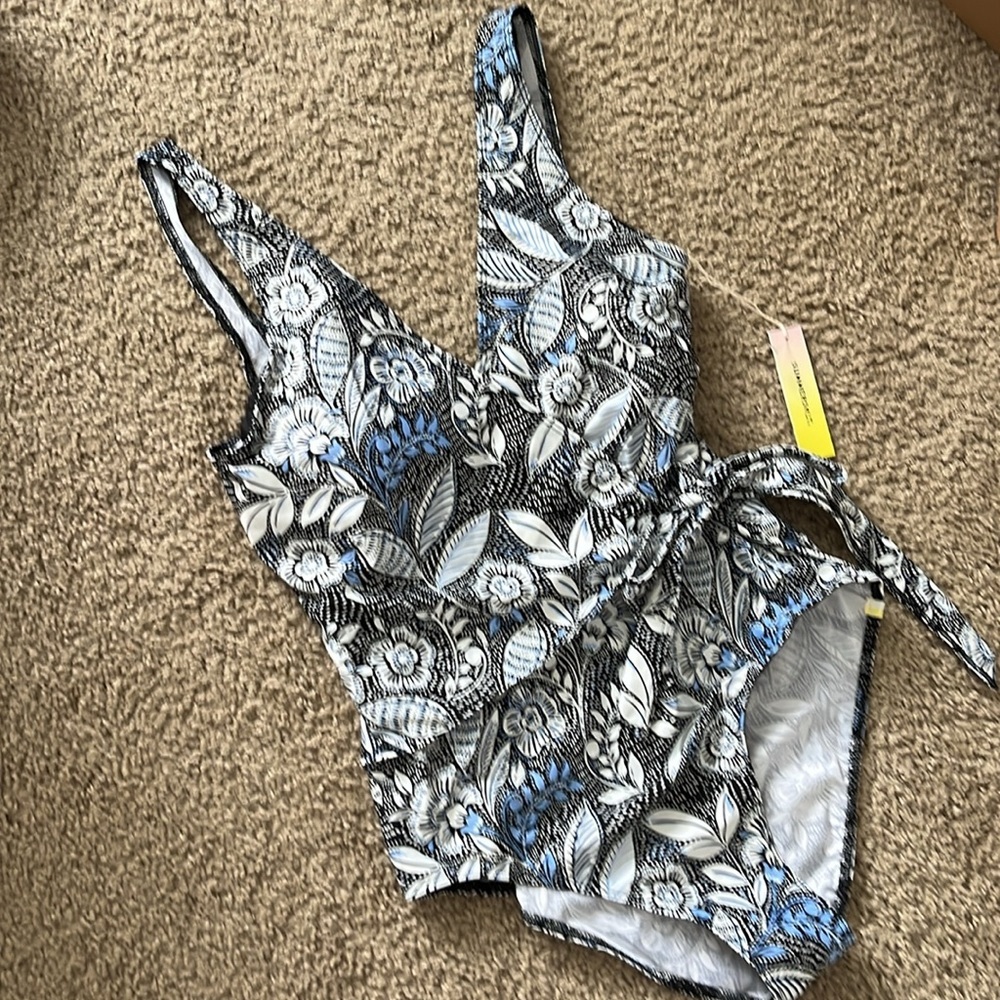 Summersalt Floral One Piece - Black and Blue, NWT